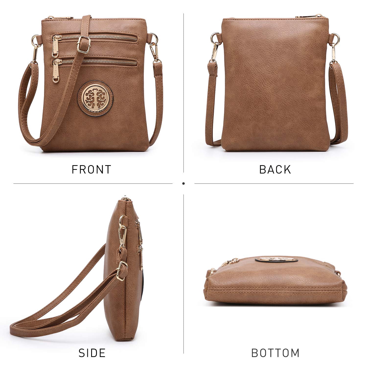 Dasein Medium Crossbody Bags for Women Handbag Lightweight Crossbody Purses with Multi Pockets