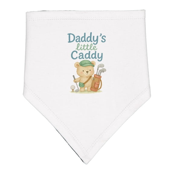 Inktastic Daddy's Little Caddy Bear Golf Theme Baby Bandana Bib