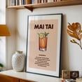 thumbnail image 5 of Mai Tai - Hawaii Illustration Cocktail Bar Typography Kitchen Decor Vintage Fruit Black Framed Wall Art Print 12 x 18 inches, 5 of 8