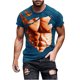 thumbnail image 4 of Camisetas de Manga Larga de los Hombres Casual Muscle Print Graphic Tee, Camiseta de Cuello de Tripulación de Manga Corta para las Vacaciones Diarias, 4 of 9