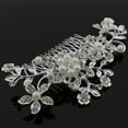 thumbnail image 5 of Visland Women Hair Side Combs, Fashion Shiny Rhinestone Faux Pearl Silver Flower Hairpin Hair Clips for Brides and Bridesmaids Wedding Accessory, 5 of 8