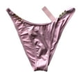thumbnail image 6 of Victoria's Secret Swim Gold Chain Strap Push Up Padded Racerback Bikini 2 PC Set Light Pink Size 34DDD/Medium NWT, 6 of 7