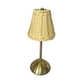 thumbnail image 2 of qILAKOG Boho Rattan Table Lamp, Wicker Desk Lamp Rechargeable Cordless Battery Lamp with 3-Color Dimmable Light & Touch Control Portable Bamboo Night Light for Bedroom, Living Room, 2 of 7