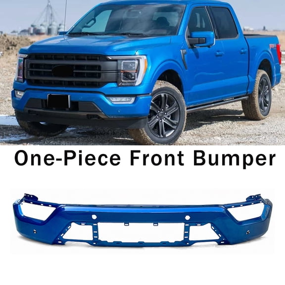 For 2021-2023 Ford F-150 F150 Atlas Blue Front Bumper Face Bar W/ 4 Sensor Holes