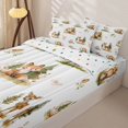 thumbnail image 3 of Castle Fairy Cute Watercolor Animal Deer Zipper Full Size Comforter Sets with Fitted Sheet and 2 Pillowcases for Boys,Adorable Fox Rabbit Owl Zipper Bedding Set,White Green Pink,Reversible,4pcs, 3 of 6