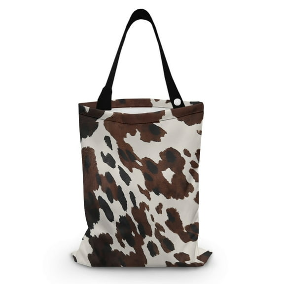 Yuyamidu Brown Cow Print Car Trash Bag for Trucks Cars SUVs Hanging Auto Storage Bag Travel Accessories Portable Vehicle Trash Can with Adjustable Button