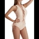 thumbnail image 2 of Traje de Baño de una Pieza con Cordones y Escote en V Profundo para Mujer Beige S, 2 of 8