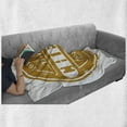 thumbnail image 6 of Cheese Soft Flannel Fleece Blanket, Gourmet Delicious Lettering Food Themed Retro Grunge Stamp Look Illustration, Cozy Plush for Indoor and Outdoor Use, 70" x 90", Dark Yellow White, by Ambesonne, 6 of 6