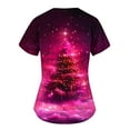 thumbnail image 3 of Holiday Gifts! Titcea Christmas Scrub Tops for Women Stretchy Vneck Short Sleeve Cute Xmas Printed Nurse Holiday Working Uniforms with Pockets, 3 of 3