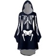 thumbnail image 7 of Halloween Dresses For Women Adult Skeleton Dress Comfy Easy Onesie Jumpsuit With Cozy Hooded, 7 of 7