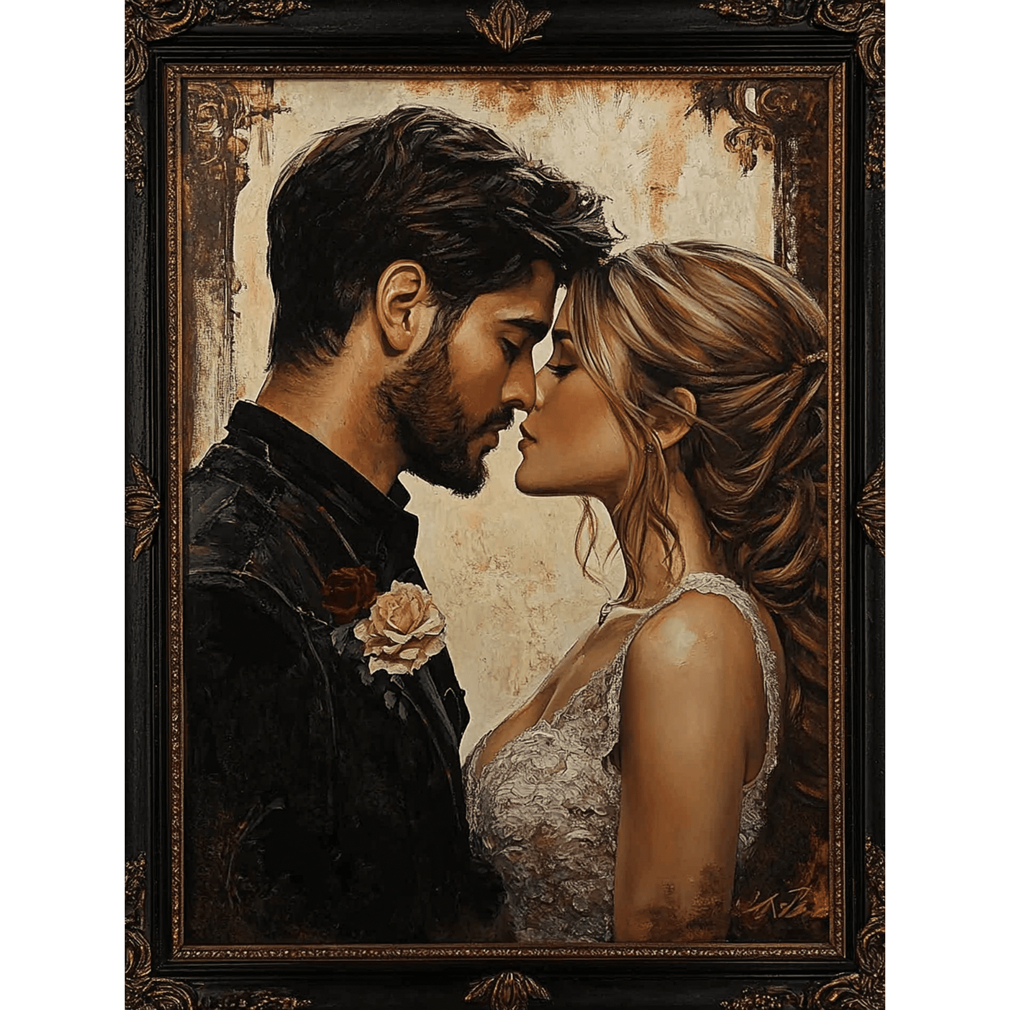 Romantic Couple Kissing Decorative Painting/Canvas Art, Ideal for Living Room, Bedroom, Dining Room,Wedding Decor, Anniversary Gift, Dating Room, Valentine s Day.