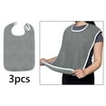 thumbnail image 6 of Gazechimp 3Pcs Adult Bibs Machine Washable Reusable Adjustable for Seniors Elderly Men dark gray, 6 of 8