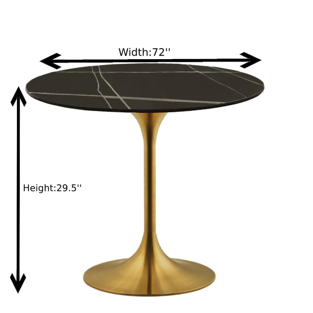 ABSTRA URBAN DINING TABLE , High quality dining table with golden leg .<br>Overall: 28.75"H x 35.5"W x 35.5"D