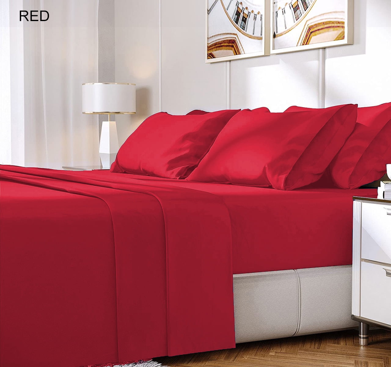 Premium Luxury 6Piece Rayon from Bamboo Sheet Set with Deep Pockets