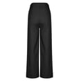 thumbnail image 5 of Charella Women's Linen Pants High Waisted Wide Leg Tie Front Fashion Loose Fit Trousers Lightweight Pants (M, Black), 5 of 7
