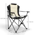 thumbnail image 3 of Outsunny Set of 2 Folding Camping Chairs, Padded Camping Chairs, Cream, 3 of 10