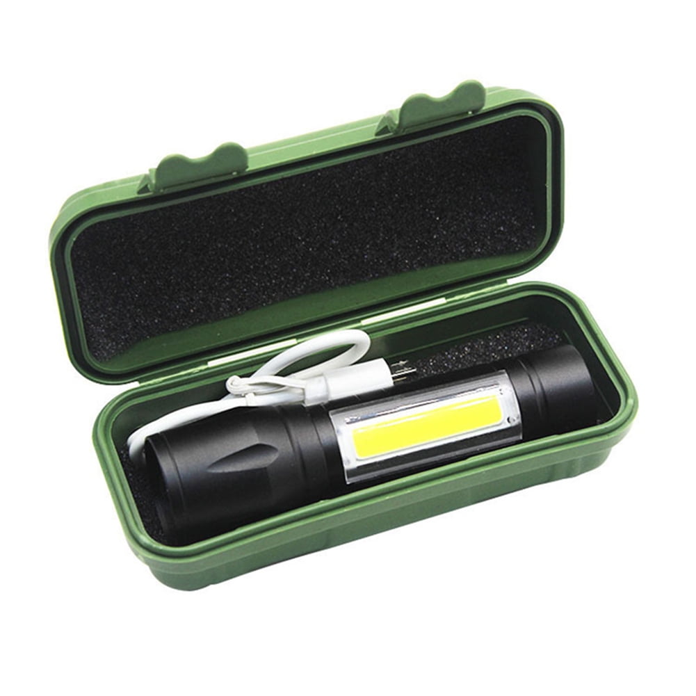 SAINSPEED Aluminum Alloy Flashlight, Mini Zoom Flashlight, USB