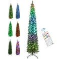 thumbnail image 1 of HOMCOM 9ft Christmas Tree with DIY Synchronized LEDs, Xmas Tree, Green, 1 of 10