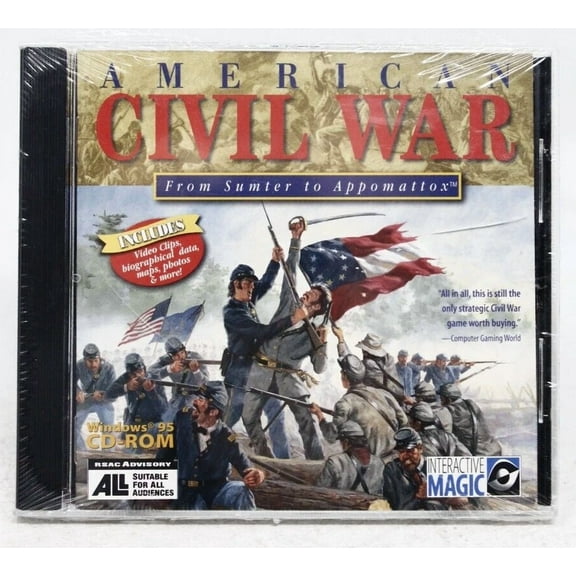 American Civil War From Sumter To Appomattox Pc Cd Rom Game Windows 95-New  