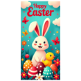thumbnail image 1 of Adorable Bunny Chick Easter Banner with Flowers Eggs Background Party Decorations Photo Props Easter Celebration Spring Festival Home Decor, 1 of 4