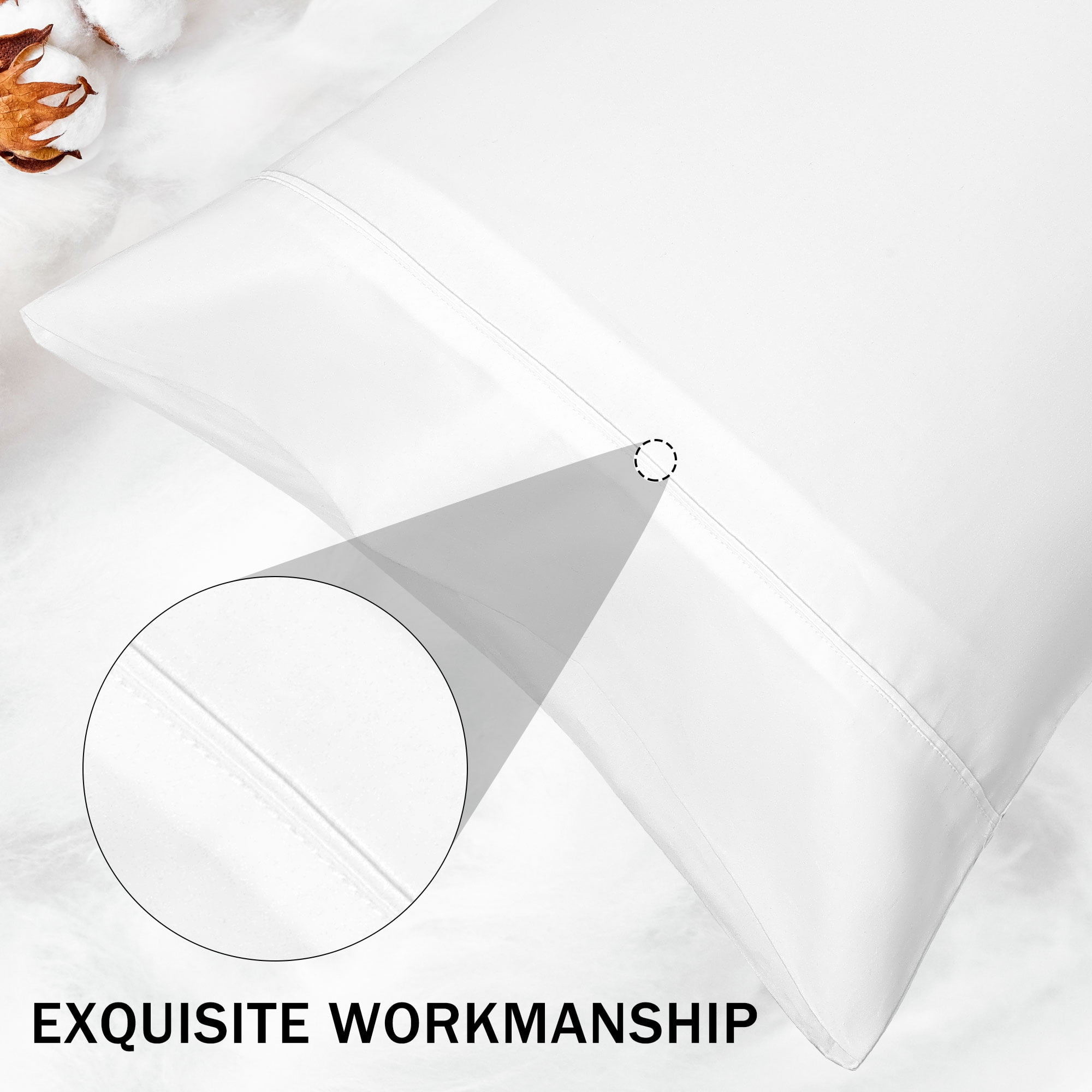 Unique Bargains 20"x 55" 1PC Envelope Closure Body Pillow Cover White