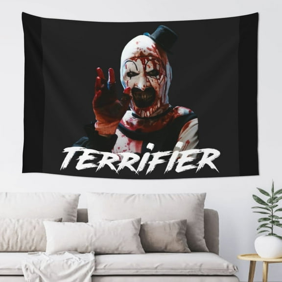 Terrifier 2 Tapestry Wave Wall Hanging Home Decoration Wall Blanket Dormitory Living Room Bedroom Backdrop Poster (60x40 In)