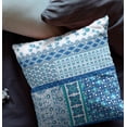 thumbnail image 1 of 16 Blue White Patch Blown & Closed Suede Throw Pillow, 1 of 2