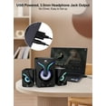 thumbnail image 2 of OROW Computer Speakers,Mini PC Speakers with Subwoofer,2.1 Desktop Speaker with RGB Lights,USB Powered, Stereo Sound,Gaming Speakerwith 3.5mm Aux Cable for Monitor/Laptop/Tablet(S212), 2 of 4