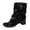 Black, variant on Women's Fashion Solid Color Mid-Calf Thong Sandals Boots, Comfortable Heel 2" Casual Outings Open Toe