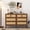 Walunt Color, variant on Furtivusia 6-Drawer Dresser, Wooden Chest of Drawers Storage, Modern Rattan Accent Storage Cabinet for Living Room, Bedroom, Study Room, Walunt Color