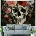 thumbnail image 4 of Orinice Skull Flowers Vanitas Tapestry Wall Hanging Unique Style Home Wall Decor Art for Bedroom Living Room Dorm Farmhouse Apartment | Wall Art Tapestry 40x30inch, 4 of 6