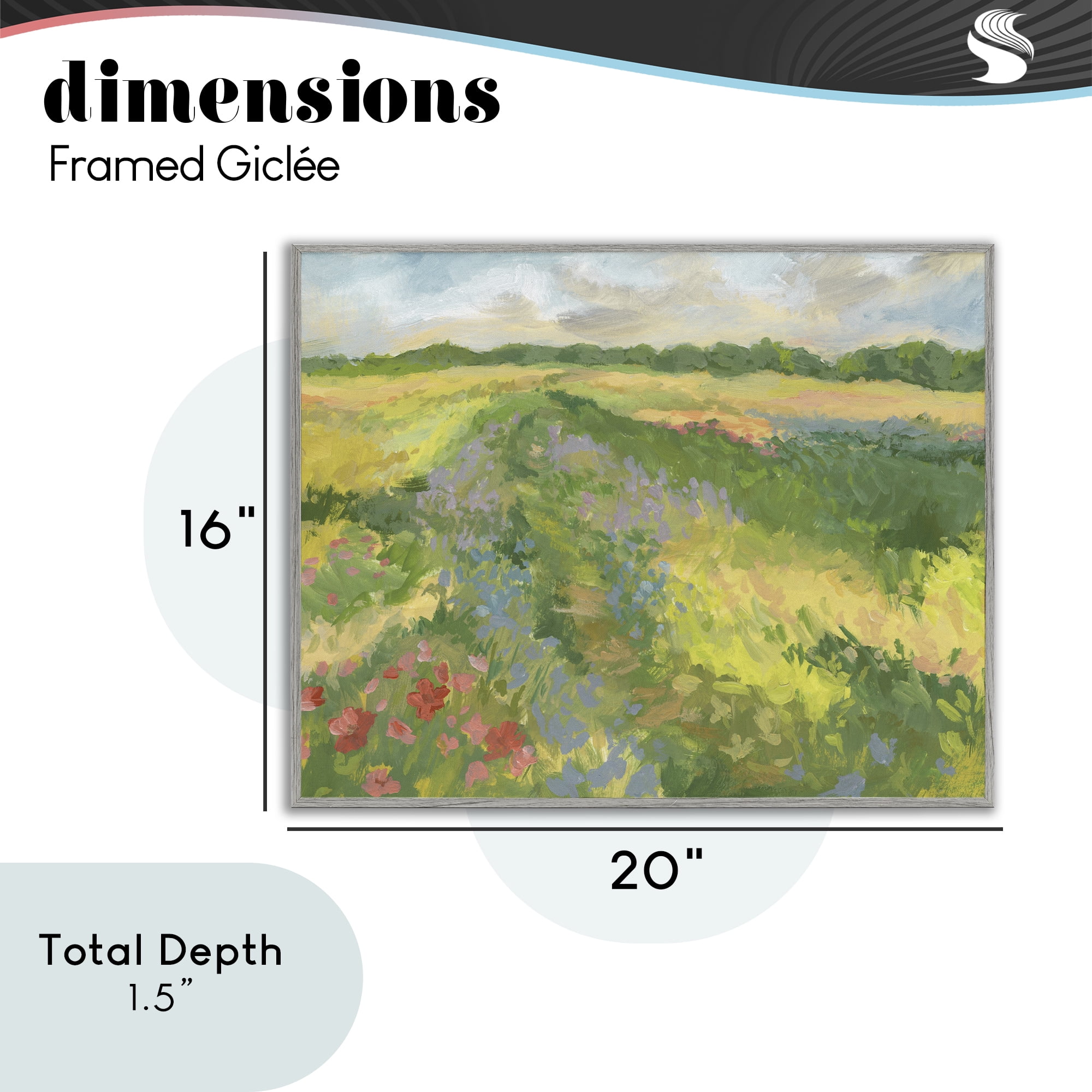 Stupell Industries Windswept Flower Meadow Gray Framed Giclee Art, design by Victoria Barnes