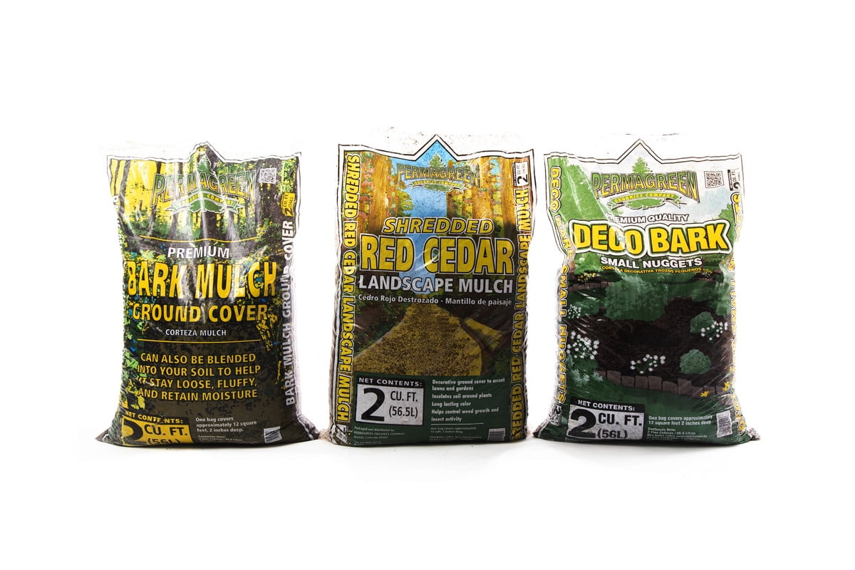 PermaGreen Pine Bark Brown Mulch Ground Cover, 2 Cu. ft., Retains Moisture & Suppresses Weeds