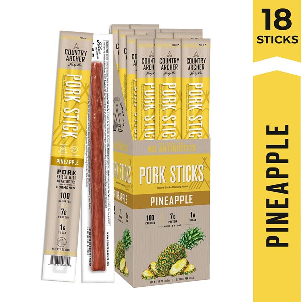 Pineapple Pork Meat Sticks by Country Archer Antibiotic Free Gluten