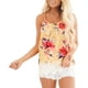 thumbnail image 4 of Camiseta sin mangas con borde de encaje sin mangas con estampado de cuello redondo para mujer Fridja gh335, 4 of 9