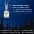 thumbnail image 2 of Gem Stone King 10K White Gold White Zirconia Pendant Necklace for Women (2.00 Cttw, Oval 9X7MM, with 18 inch Chain), 2 of 6