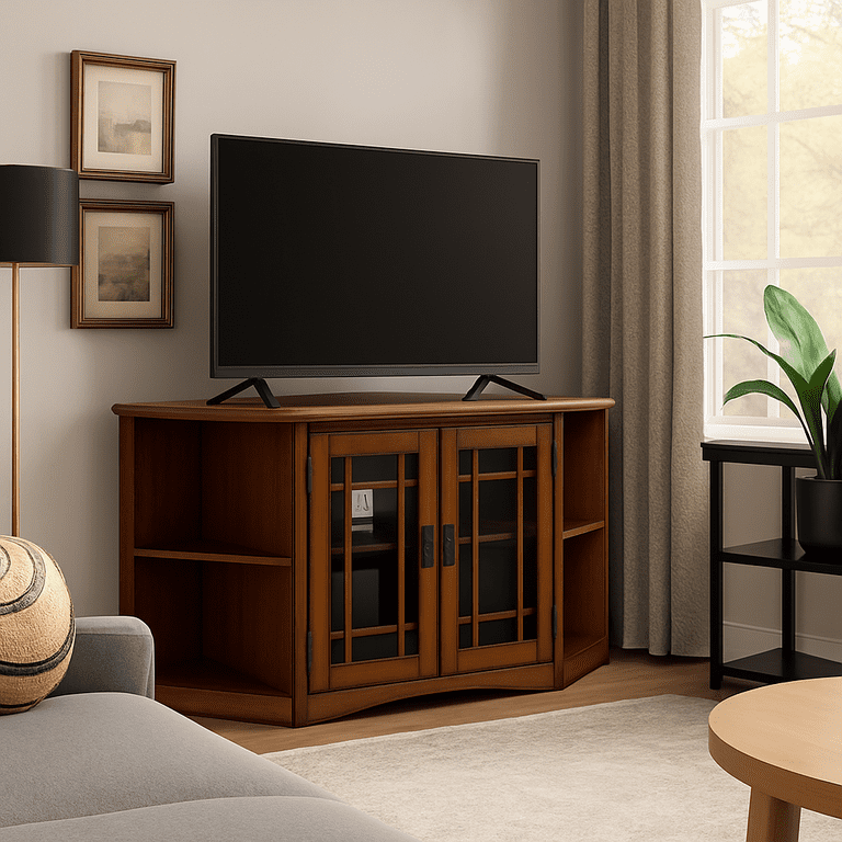 Free Shipping! \Leick Home Mission Oak Wooden Console, Two Door