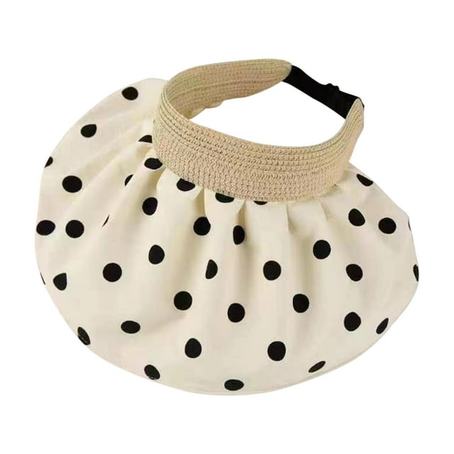Sombrero de sol plegable para mujer, gorra de ala ancha, visera, gorra de playa de verano para Blanco