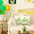 thumbnail image 2 of St.Patrick''s Day Pillow Covers 16X16 Inch Set of 2,Shamrock Floral Decorations Holiday Spring Decorative Pillow Case Decor for Sofa Couch (Green) AK020-16, 2 of 5