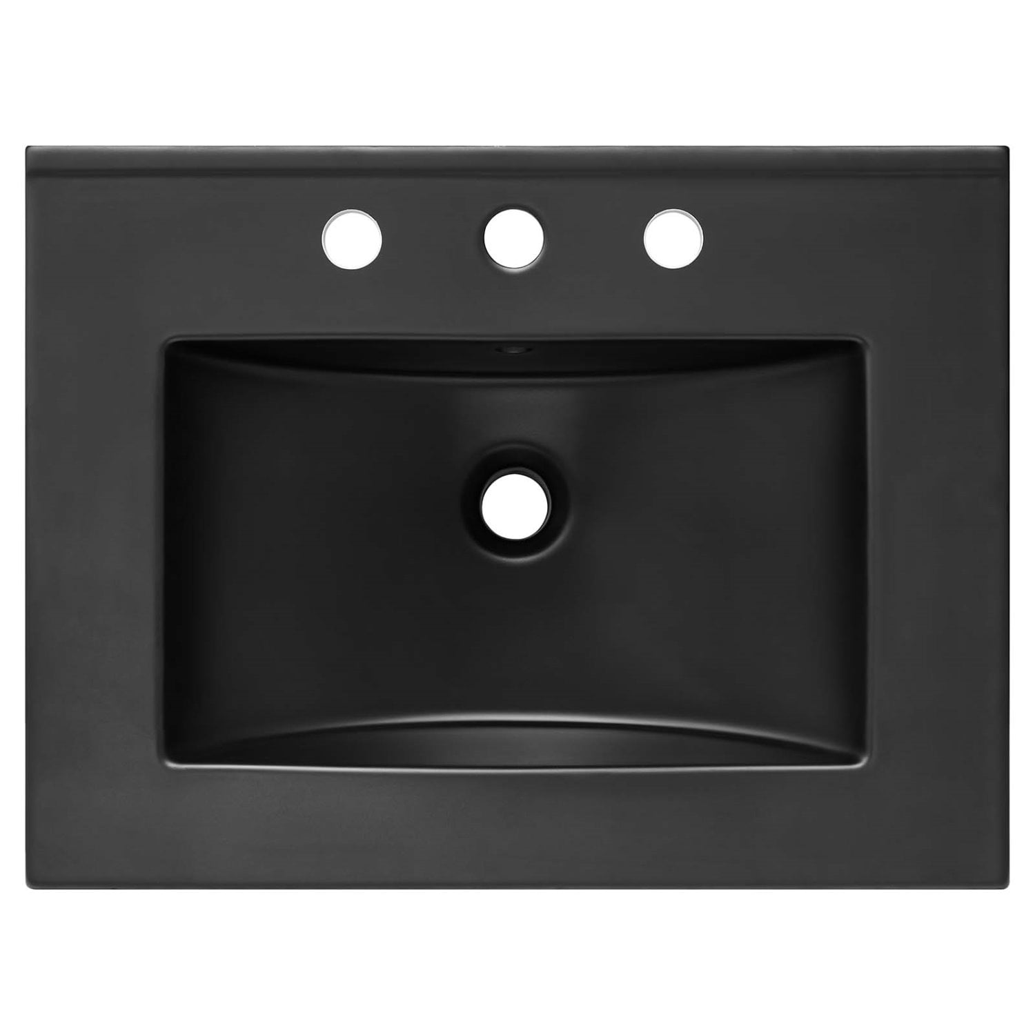Single Vanity Sink, Black, Ceramic, Hotel Bedroom Bathroom, Modern Contemporary HB33612