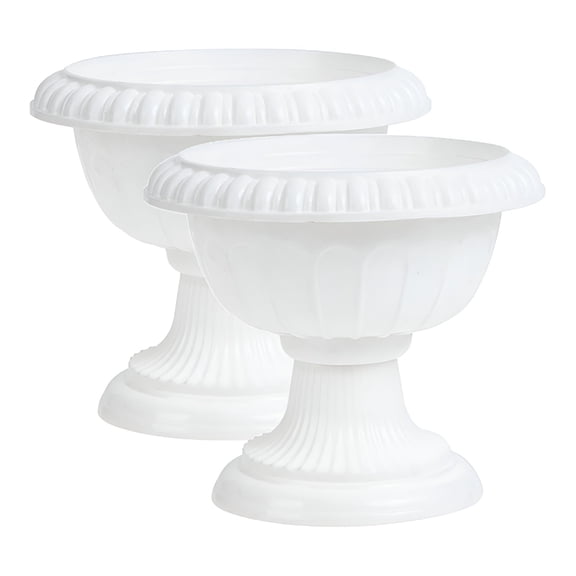BPPEG 2pcs Plastic Urn Planter Roman Flower Pot for Garden Porch