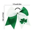 thumbnail image 3 of St Patricks Day Hair Accessories, Green and White Hair Bows for St Patricks Day Outfit, Shamrock Merch Gift, 3 of 6