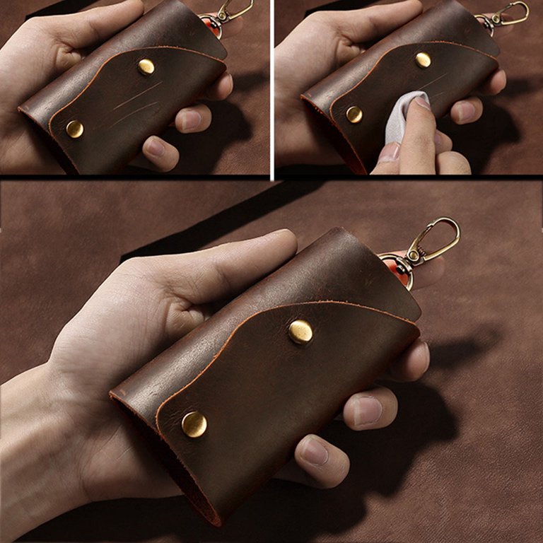 Handmade Leather Key Holders, Leather Wallet Key Ring