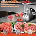 thumbnail image 3 of Eurhowing 800W Electric Meat Grinder, 3-in-1 Sausage Stuffer & Meat Mincer with 3 Grinding Plates, Stainless Steel Food Grinding Mincing Machine for Home, Red, 3 of 13