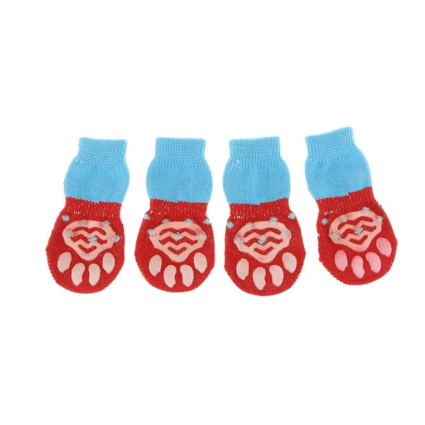 4 Piezas Calcetines Inferiores Antideslizantes Accesorios Perro Gato Domestico Moderno - Rojo L L Colco Calcetines de perro mascota