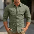 thumbnail image 2 of Men's Slim Fit Safari Shirt Outdoor Hiking Fishing Button Down Long Sleeve Tactical Work Shirts with Pockets, 2 of 9