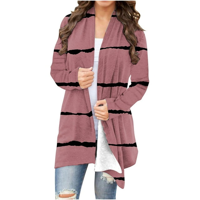 Cardigan pour Femme Manches Longues Ouvert devant Cardigan Léger Casual Fall Jacket Clothes