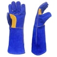 thumbnail image 1 of Guantes de soldadura guantes de cuero de soldador de doble capa gruesos guantes de trabajo resistentes al desgaste para el sitio de construcción, 1 of 5