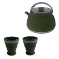 thumbnail image 1 of Tetera de Camping de 1,5 L Perfecl y Juego de 2 Tazas Plegable Verde oscuro, 1 of 8