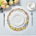 thumbnail image 2 of SKYSONIC Easter Bunny Eggs Round Placemats for Dining Table Non-Slip Heat-Resistant Polyester Table Mats Set of 1 Washable Table Mats for Kitchen Dining Table Decoration, 2 of 7